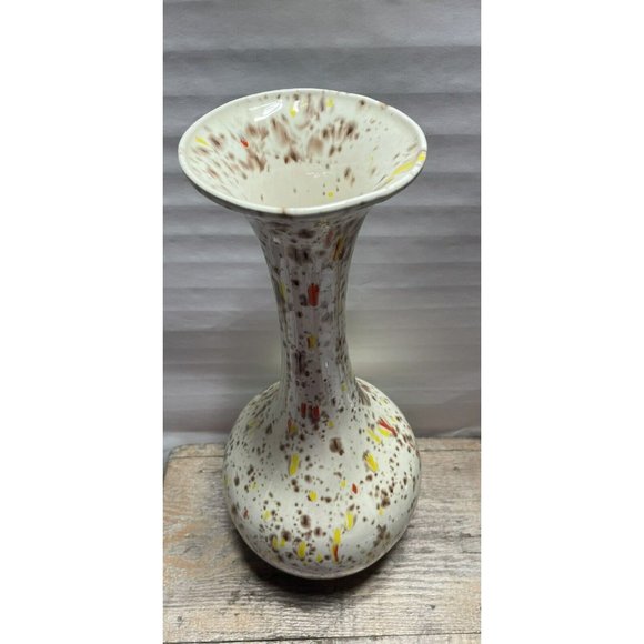 Mid Century Modern Ceramic Vase with Drip Glaze Retro psychedelic 1970s Piece - Picture 5 of 12